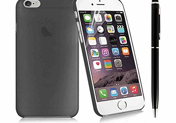 - Premium High Quality And Stylish Protective Ultra Thin [0.3 MM] Slim Case Cover For NEW APPLE IPHONE 6 PLUS 5.5 inch. BLACK MATTE / FROST & Black stylus pen with biro